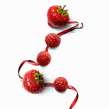树莓,草莓,构图