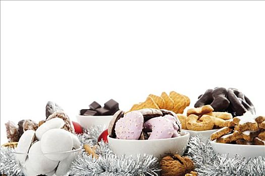 种类,圣诞饼干,碗,桂皮,星形,饼干,姜饼,香草,调味,多米诺骨牌,圣诞装饰,圣诞树球