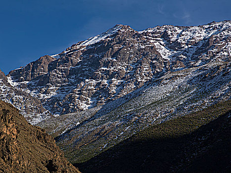 雪,山,冬天,阿特拉斯山脉,摩洛哥