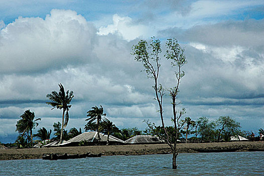 洪水,下雨,季节,孟加拉,七月,2007年