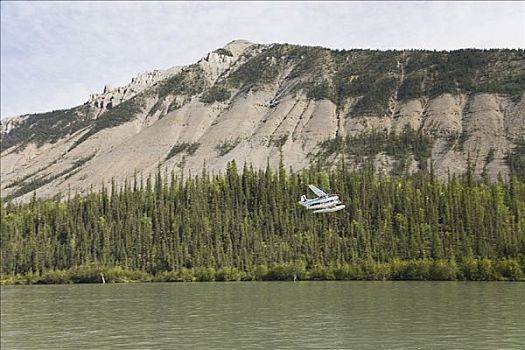 飞机,上方,河,国家公园,自然保护区,加拿大西北地区,加拿大