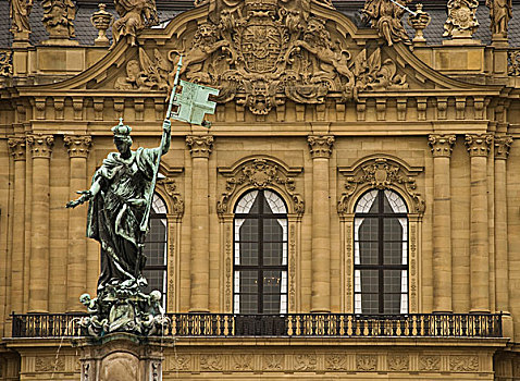 局部,宫殿,设计,维尔茨堡,巴伐利亚,德国,欧洲