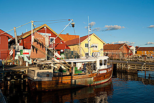 港口,捕鱼,船,渔业,瑞典,欧洲