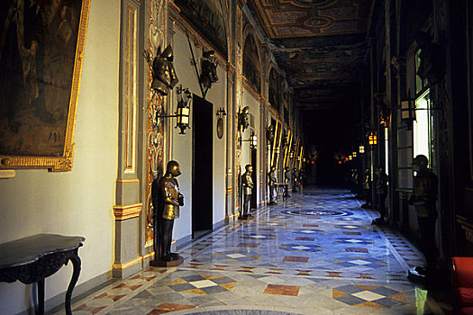 马耳他,瓦莱塔市,宫殿,室内,走廊,博物馆