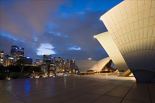 悉尼歌剧院,天际线,夜晚
