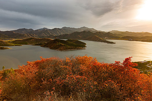北京平谷金海湖秋天的景色