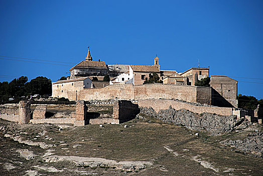 城堡,山顶,西班牙