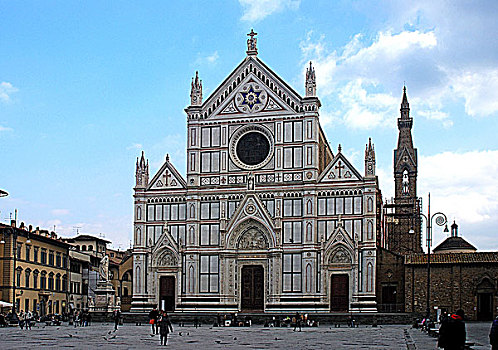 意大利佛罗伦萨老城中的圣十字教堂