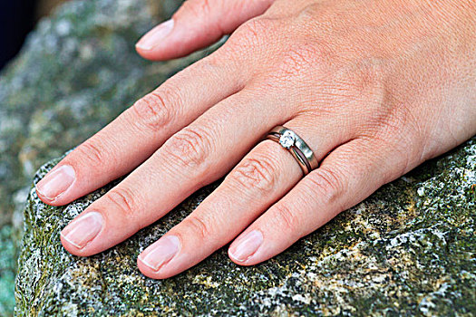手,婚礼,钻石,订婚戒指