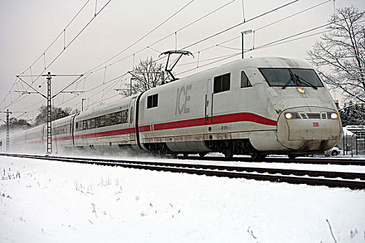 列车,德国,联邦,铁路,雪,黑森州,欧洲