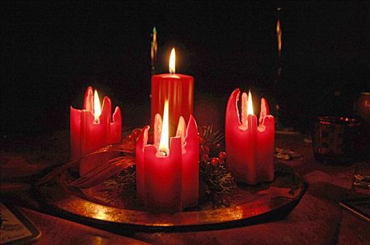 降临节,蜡烛,圣诞气氛