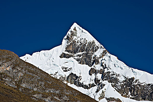 雪冠,山,山脉,北方,秘鲁,南美