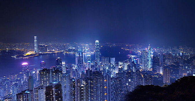 香港傍晚的城市建筑