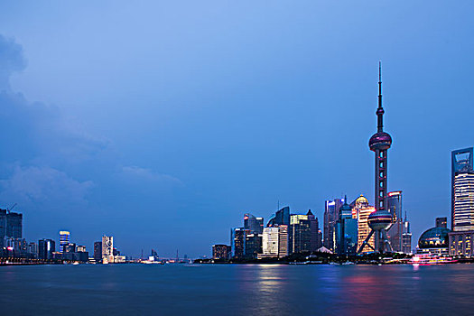 上海外滩之夜幕降临