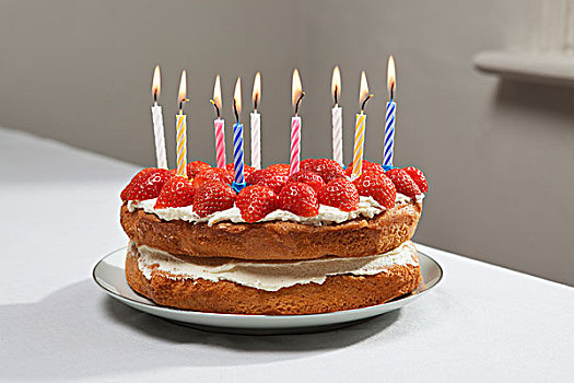 照亮,蜡烛,生日,蛋糕