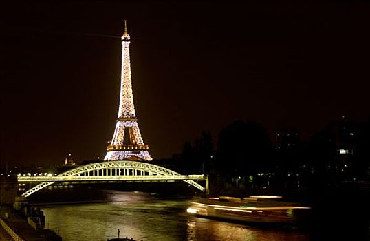 图像,巴黎,小船