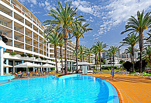 平台,游泳池,风景,大酒店,酒店,丰沙尔,马德拉岛,葡萄牙