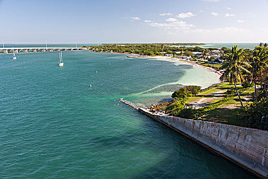 景色,俯视,佛罗里达礁岛群,美国