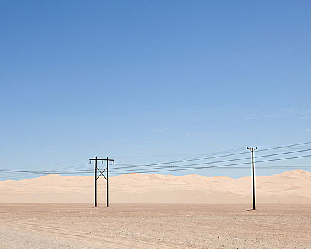 荒漠景观,电,高压电塔,亚利桑那