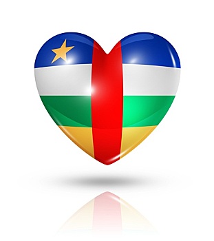 喜爱,中非共和国,心形,旗帜,象征