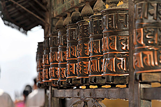 转经轮,四眼天神庙,复杂,加德满都,加德满都山谷,尼泊尔,亚洲