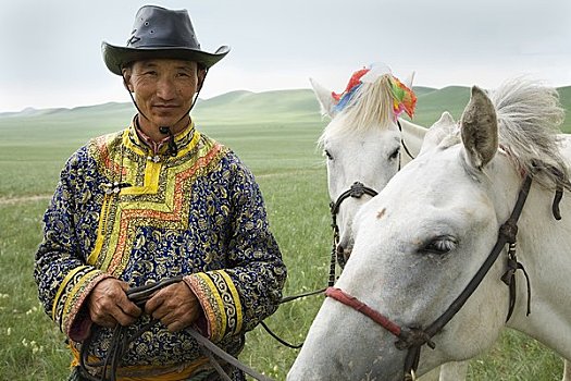 男人,马,那达慕大会,内蒙古,中国