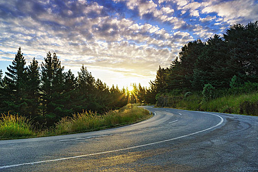 夕阳下的维多利亚公园山顶公路