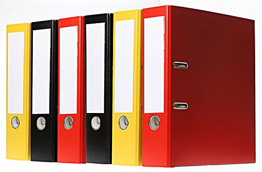 黑色,黄色,红色,活页文件夹,留白,标签