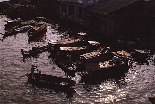 越南,芹苴,河,水上市场