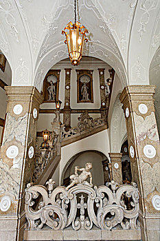 楼梯,拉斐尔,城堡,米拉贝尔,宫殿,萨尔茨堡,奥地利,欧洲