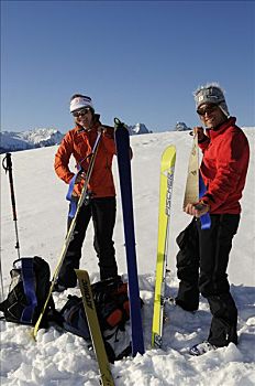 滑雪,攀登者,施用,西部,阿尔卑斯山,伯尔尼,瑞士,欧洲