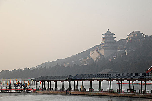 颐和园,排云殿,佛香阁,万寿山,中国,北京,全景,风景,地标,传统