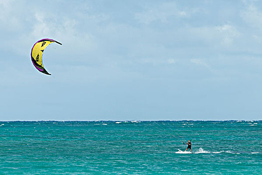 人,风筝冲浪,海洋,瓦胡岛,夏威夷,美国