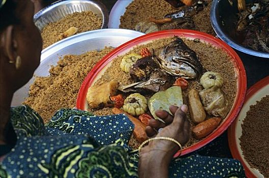 胭脂,米饭,蔬菜,塞内加尔