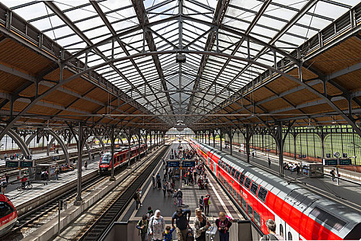火车站,吕贝克,枢纽站,建造,石荷州,德国,欧洲