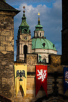 桥,塔,布拉格,捷克共和国