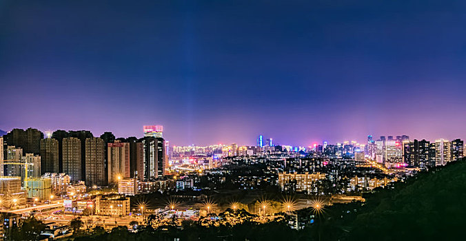 福建省福州市城区夜晚高楼建筑环境景观