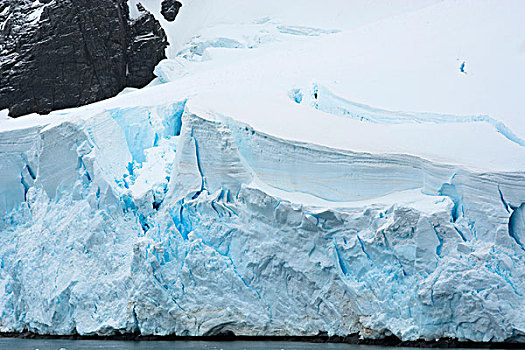 南极,雷麦瑞海峡,冰河,缝隙