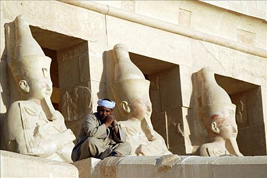 埃及,庙宇,守卫,柱子,路克索神庙