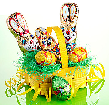 复活节,巧克力,兔子,蛋