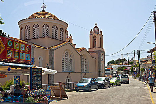 教堂,城镇中心,罗得斯,希腊,欧洲