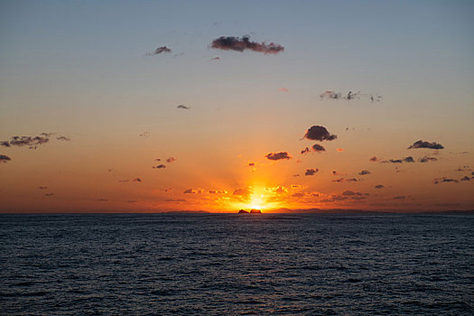 渤海湾海上日出