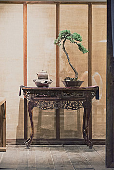 中式家具盆栽