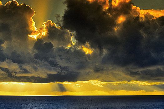 乌云,上方,海洋,海岸,毛伊岛,夏威夷,美国