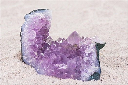 紫水晶,石头,沙滩,背景