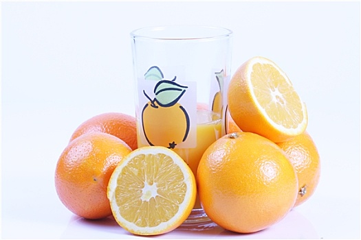 新鲜,橙汁,隔绝,白色背景