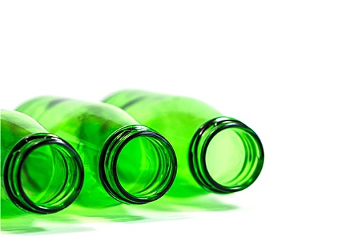 三个,绿色,瓶子,白色背景,背景,聚焦,中心