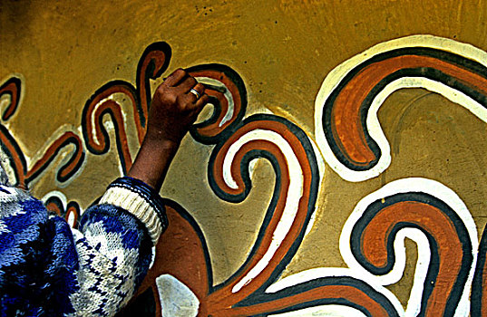 部族,墙壁,艺术,山,乡村,印度