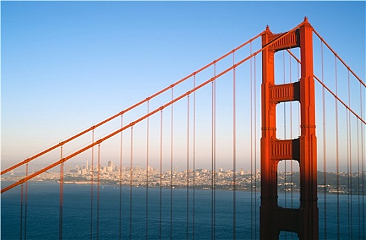 日落,旧金山,金门大桥,太平洋,西海岸