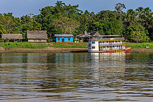 住房,河船,亚马逊盆地,秘鲁